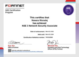 Fortinet NSE 3 Network Security Associate certificate