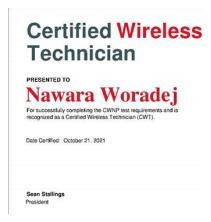 Certified Wireless Technician certificate